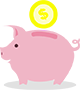 piggy bank icon symbolizing saving money